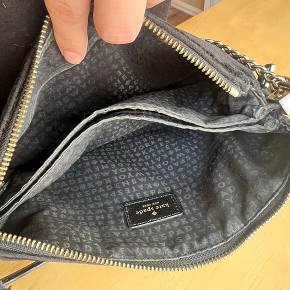 Kate Spade New York Dawn Place Velvet Madelyne Black Crossbody Bag - Picture 6 of 8